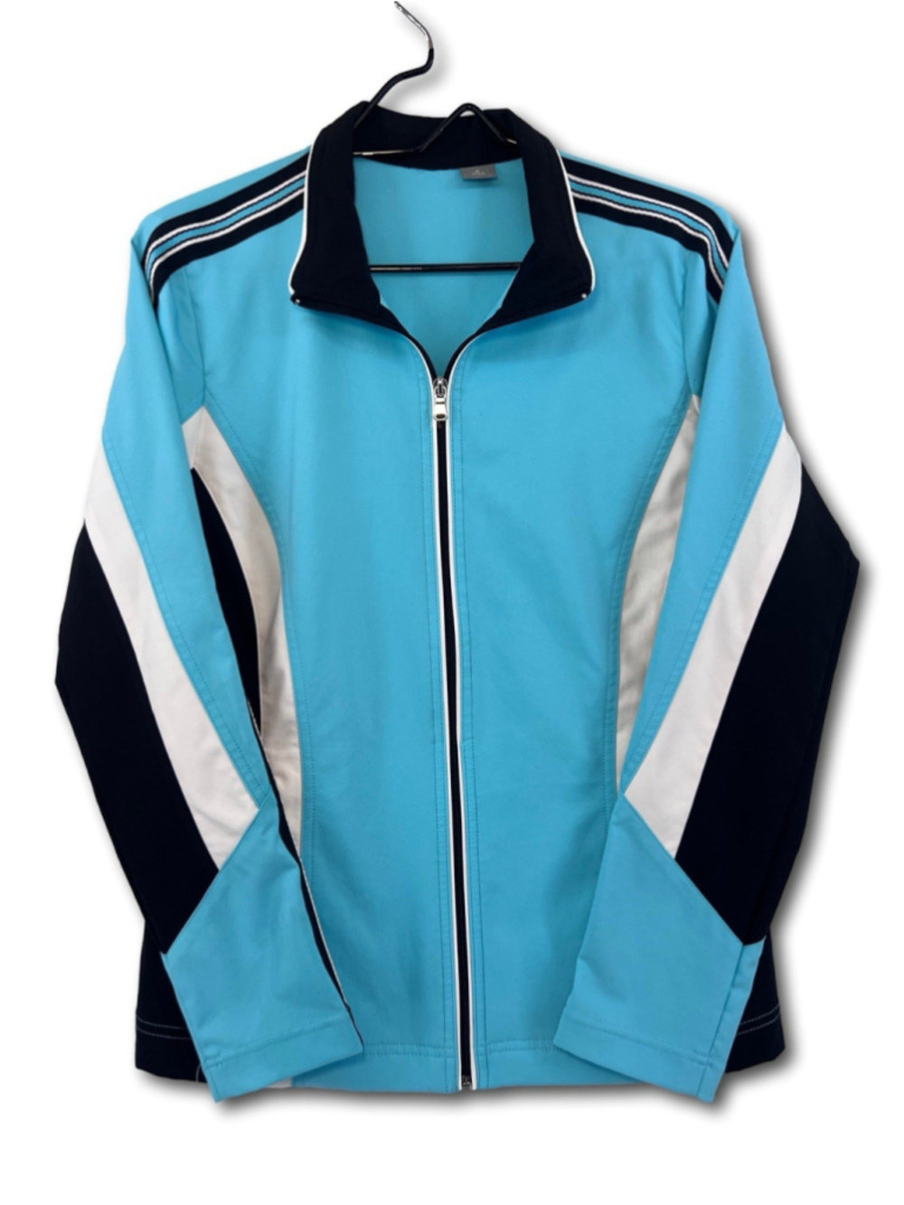 SJB Active Turquoise, Black & White Windbreaker Jacket Medium Lightweight